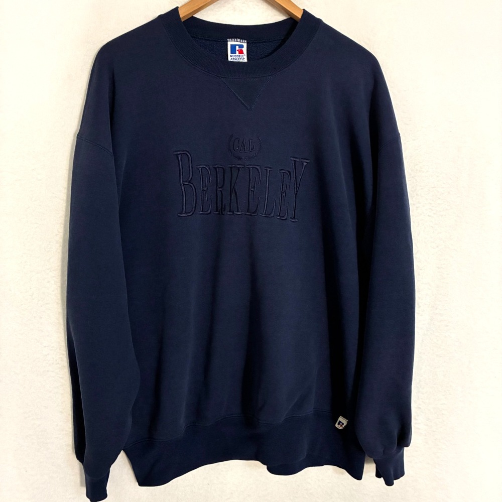 Vtg Russell University California Berkeley USA Made‎ Sweatshirt XXL Embroidered